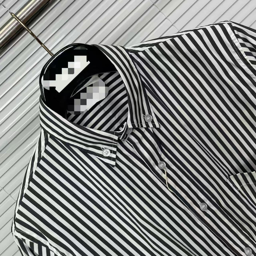 Striped Sailboat Embroidered Shirt — Unisex Short-Sleeve | Thom Browne