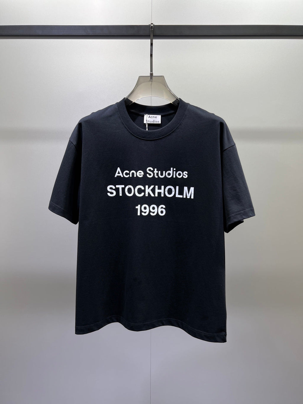 Acne Studios Stockholm 1996 Front Print Crew‑Neck Short‑Sleeve T‑Shirt