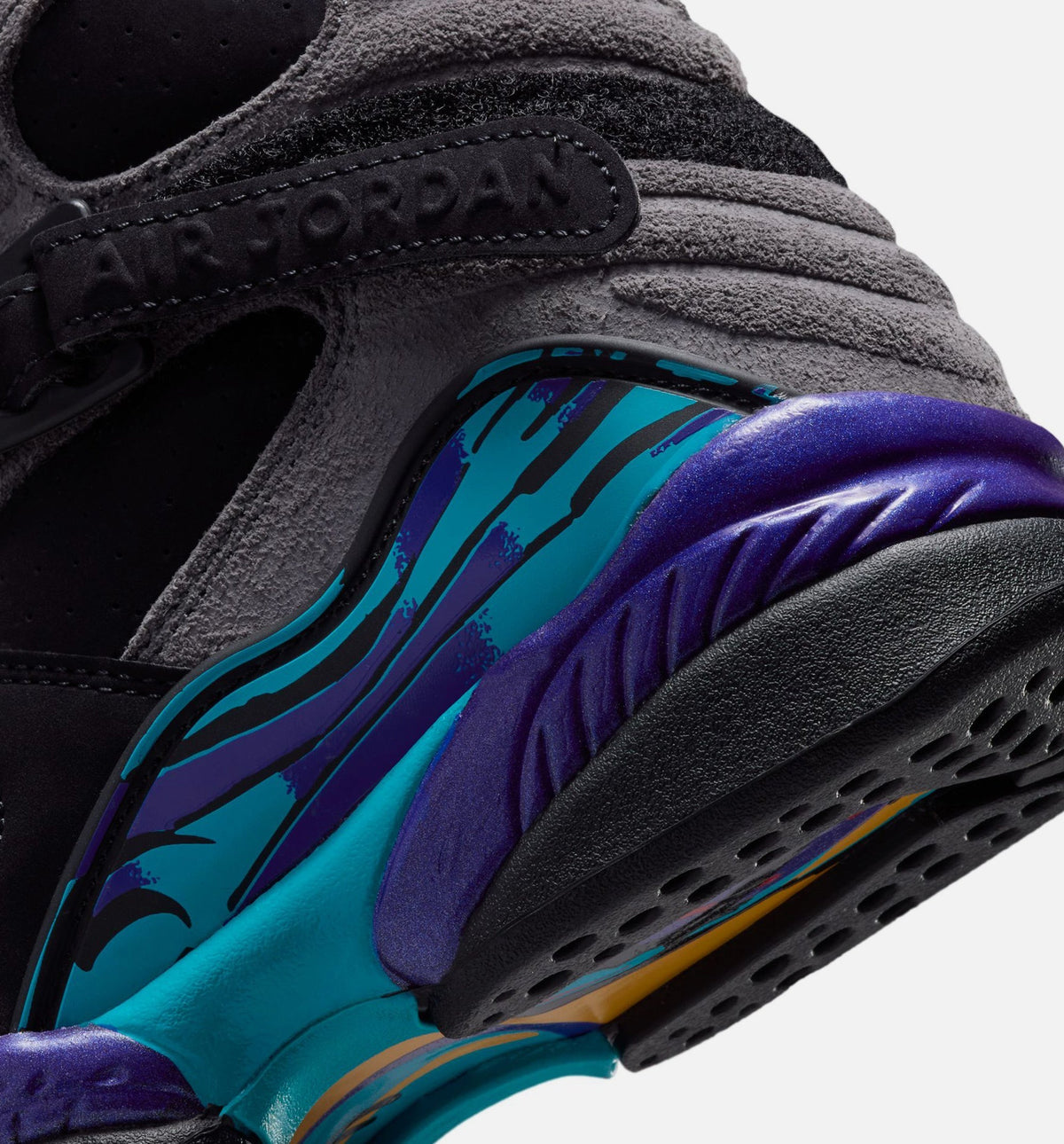 Air Jordan 8 Retro Aqua | Grade School Lifestyle Shoe | Black/Multi-Color/Bright Concord