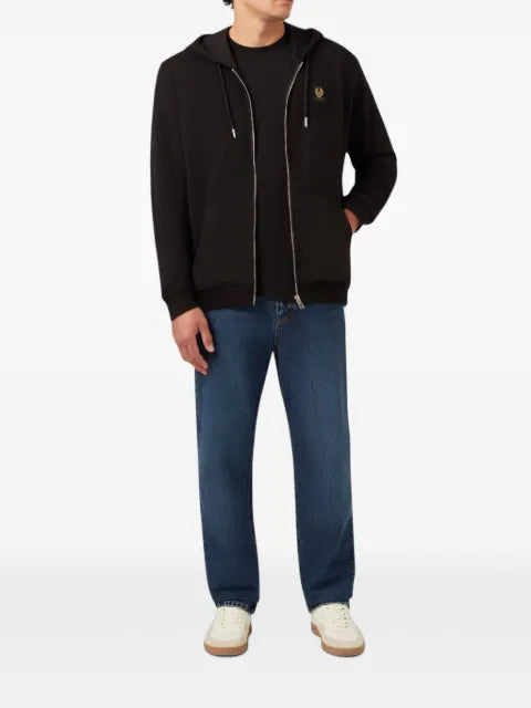 Belstaff logo-patch zip-up hoodie