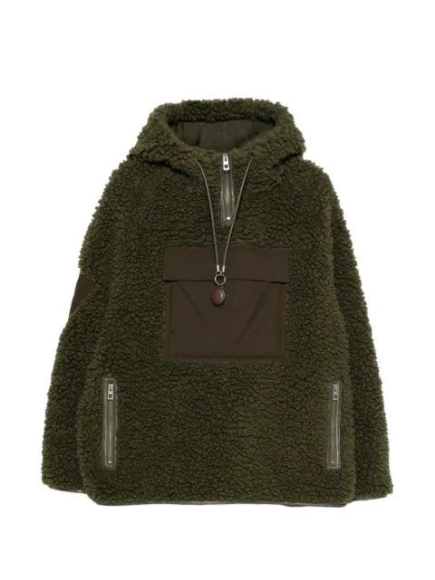 LOEWE fleece-texture hooded jacket