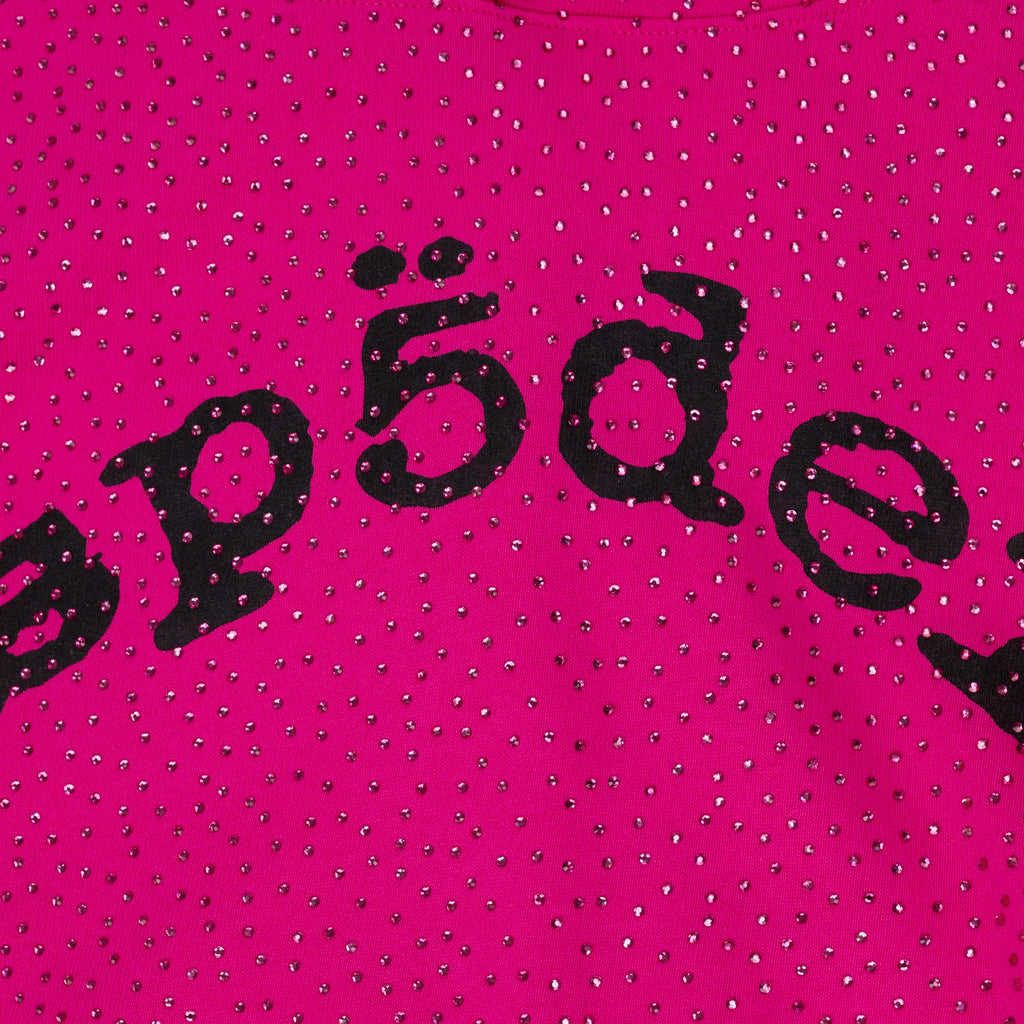 Pink AOP Rhinestone Hoodie