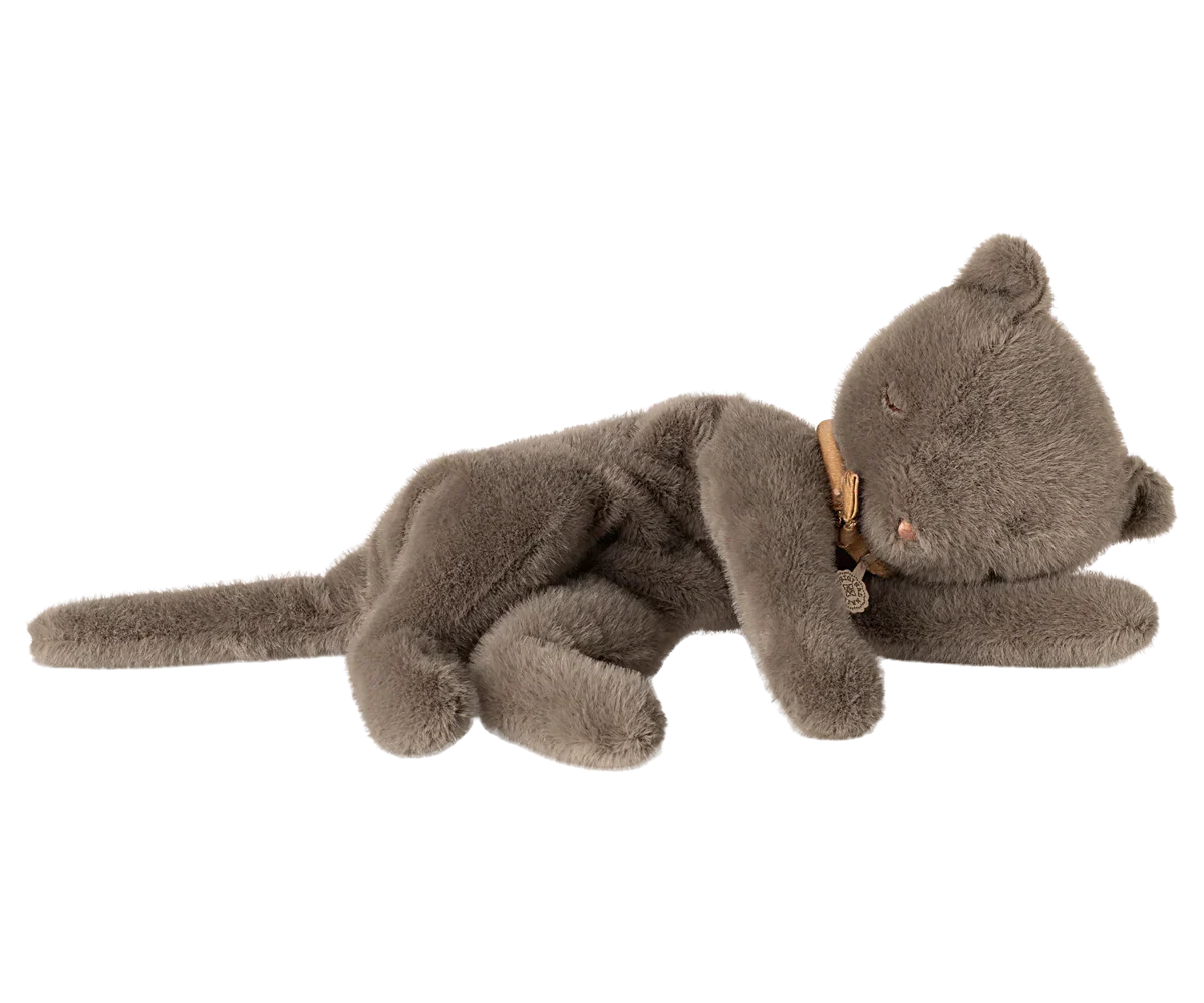 Sleeping kitten plush, Medium - Grey
