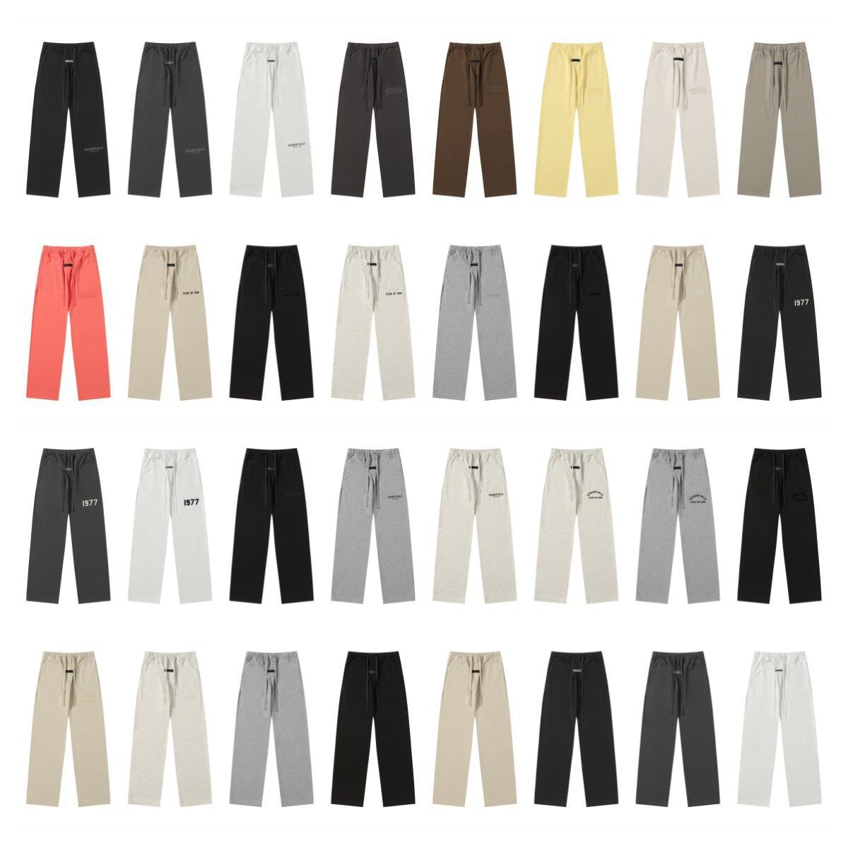 Fear Of God Essentials Flocked Logo Drawstring Straight Leg Sweatpants