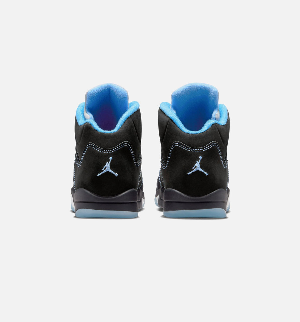 Air Jordan 5 Retro Black Carolina Preschool Lifestyle Shoe – Black/University Blue/White