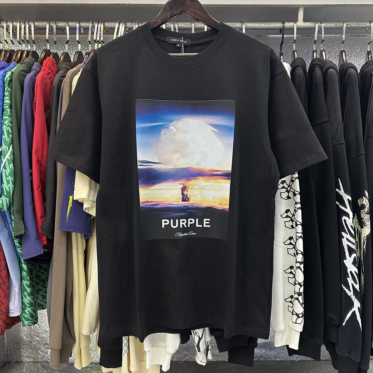 Purple Brand Mushroom Cloud Graphic T-Shirt