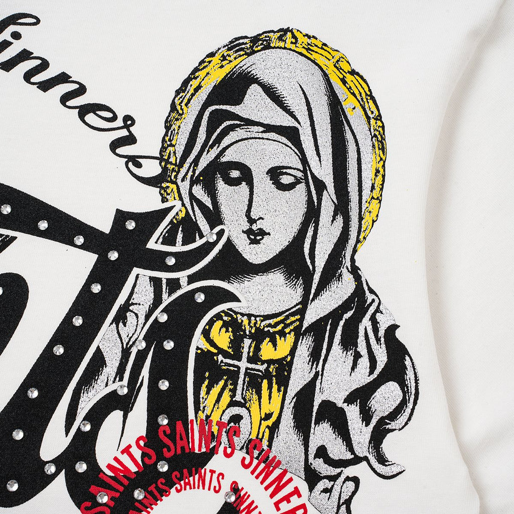 SAINT Rhinestone Religious Graphic T-Shirt