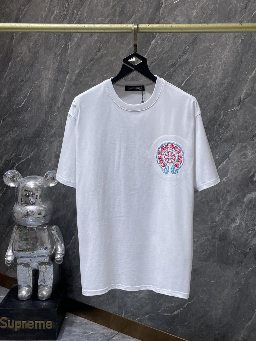 Chrome Hearts Horseshoe Sanskrit Cross Embroidered T-Shirt