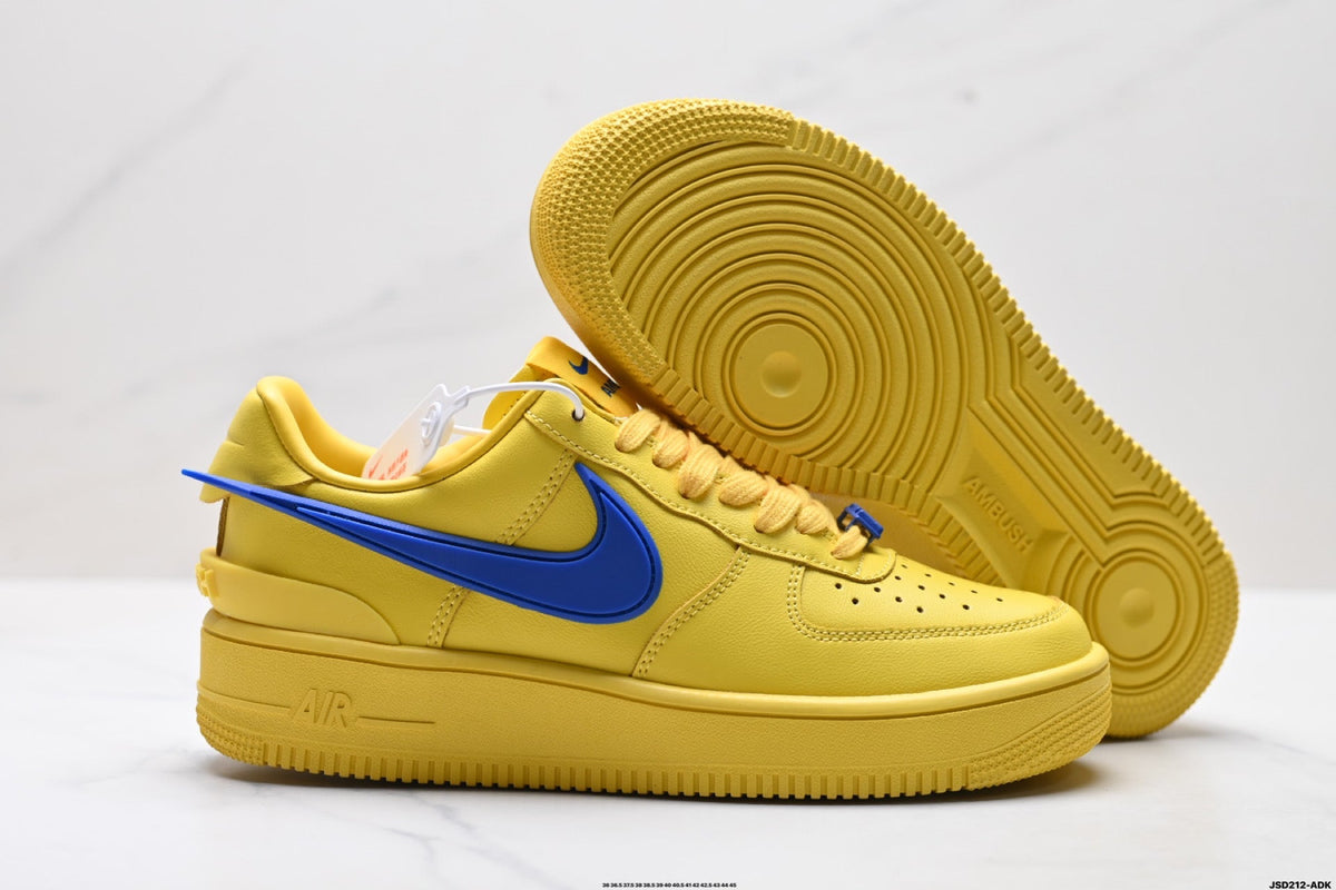 Nike Air Force 1 Low Yellow Royal Blue Unisex Sneakers Style 14