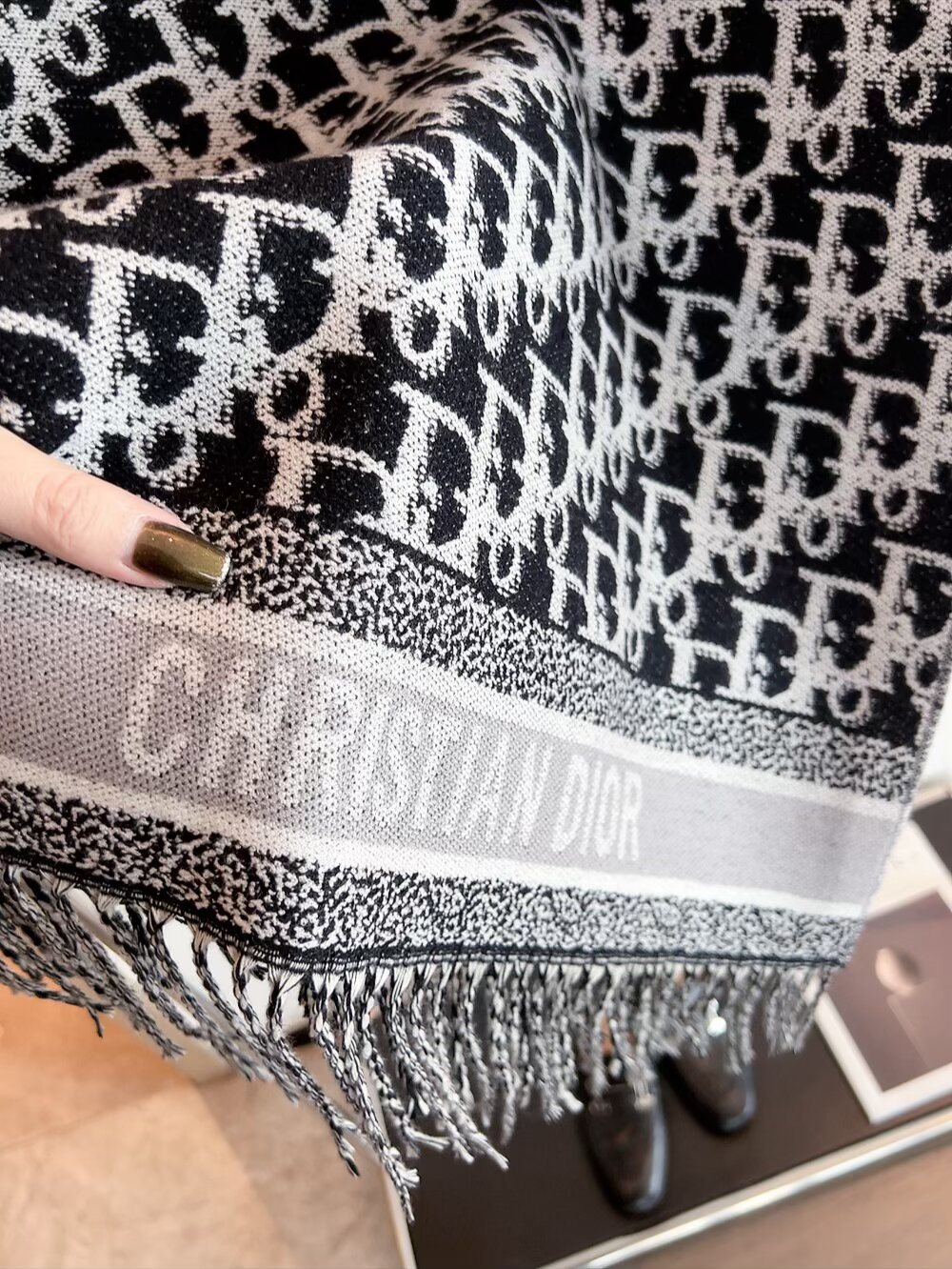 Dior Monogram Fringed Scarf
