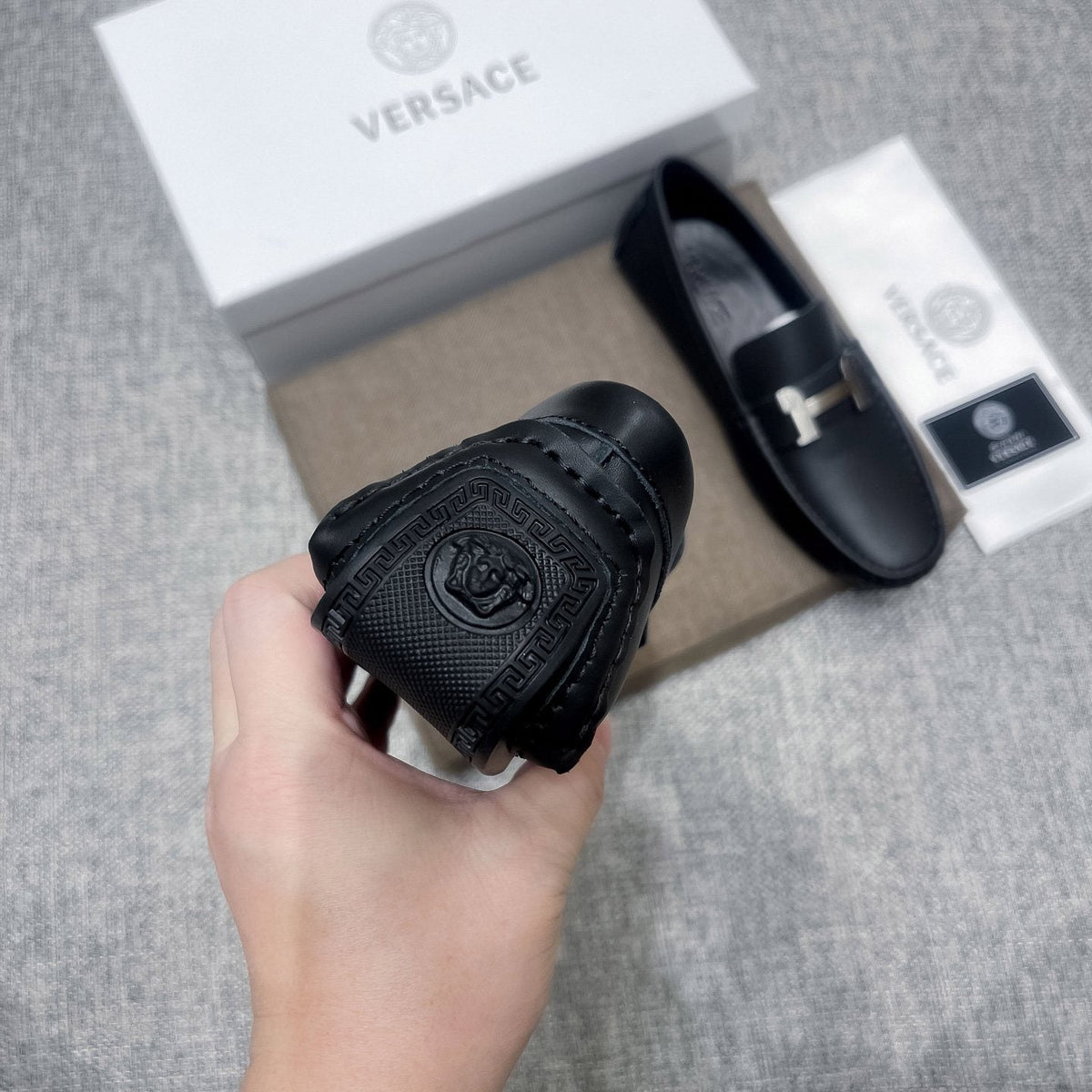 Versace Men's Black Bar Loafers