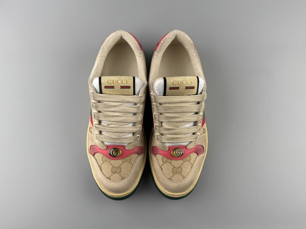Gucci Beige Stripe Low-Top Sneakers
