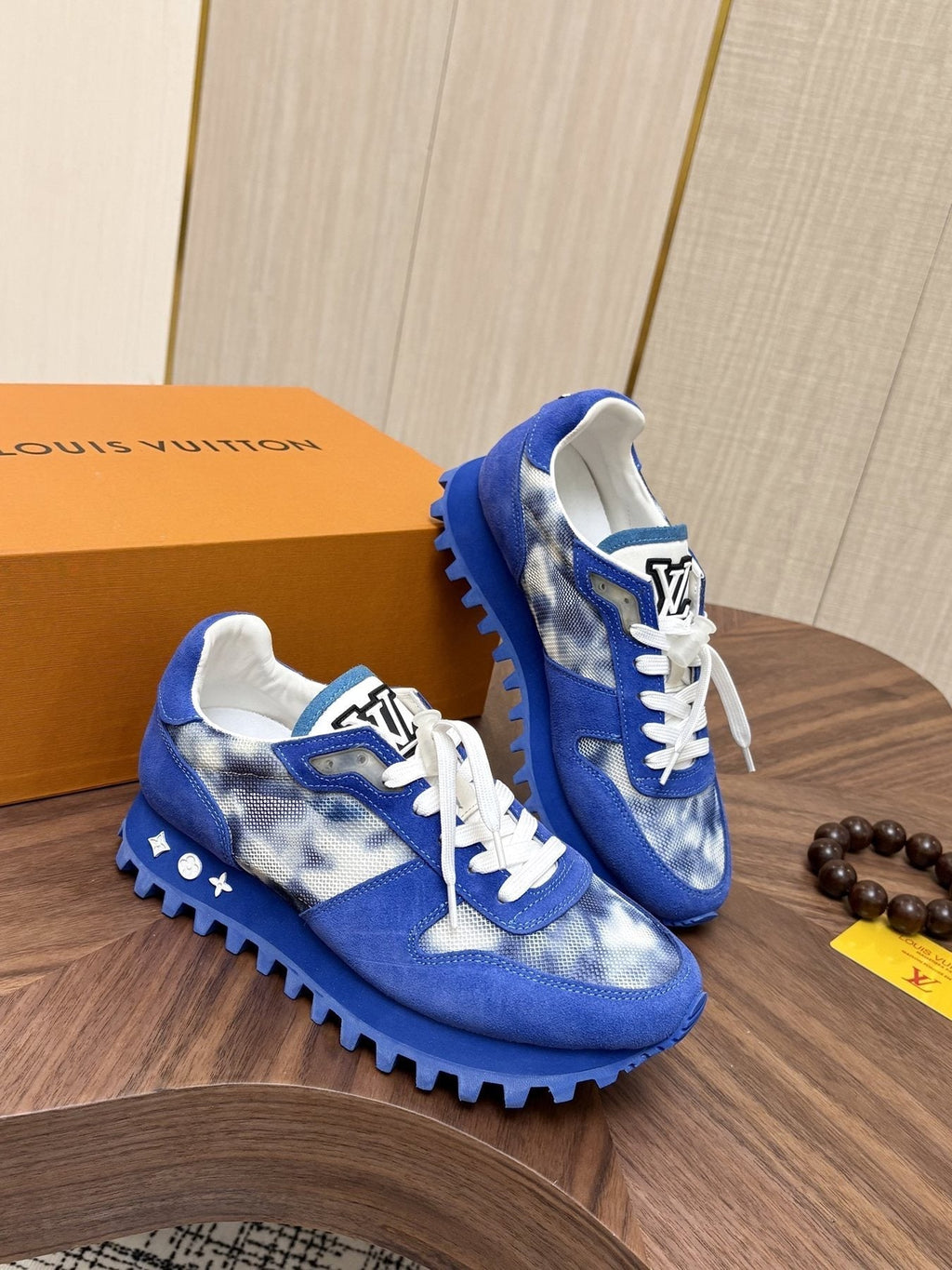 Louis Vuitton Blue Patterned Low-Top Sneakers