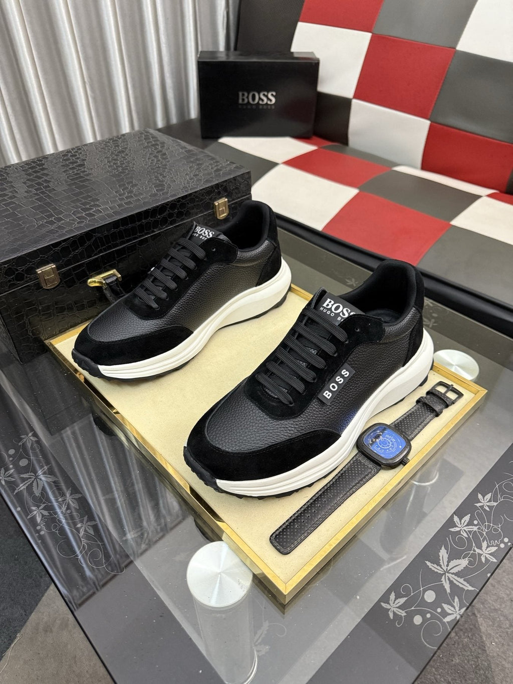 BOSS Men's Panel Low-Top Sneakers