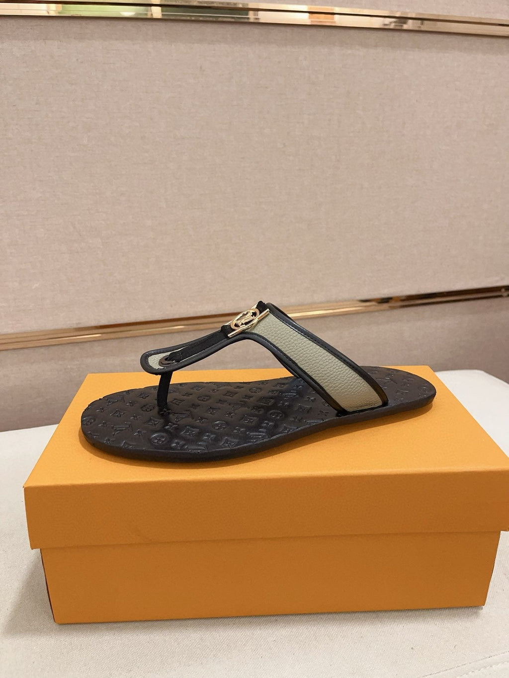 Louis Vuitton Men's Emblem Thong Sandals