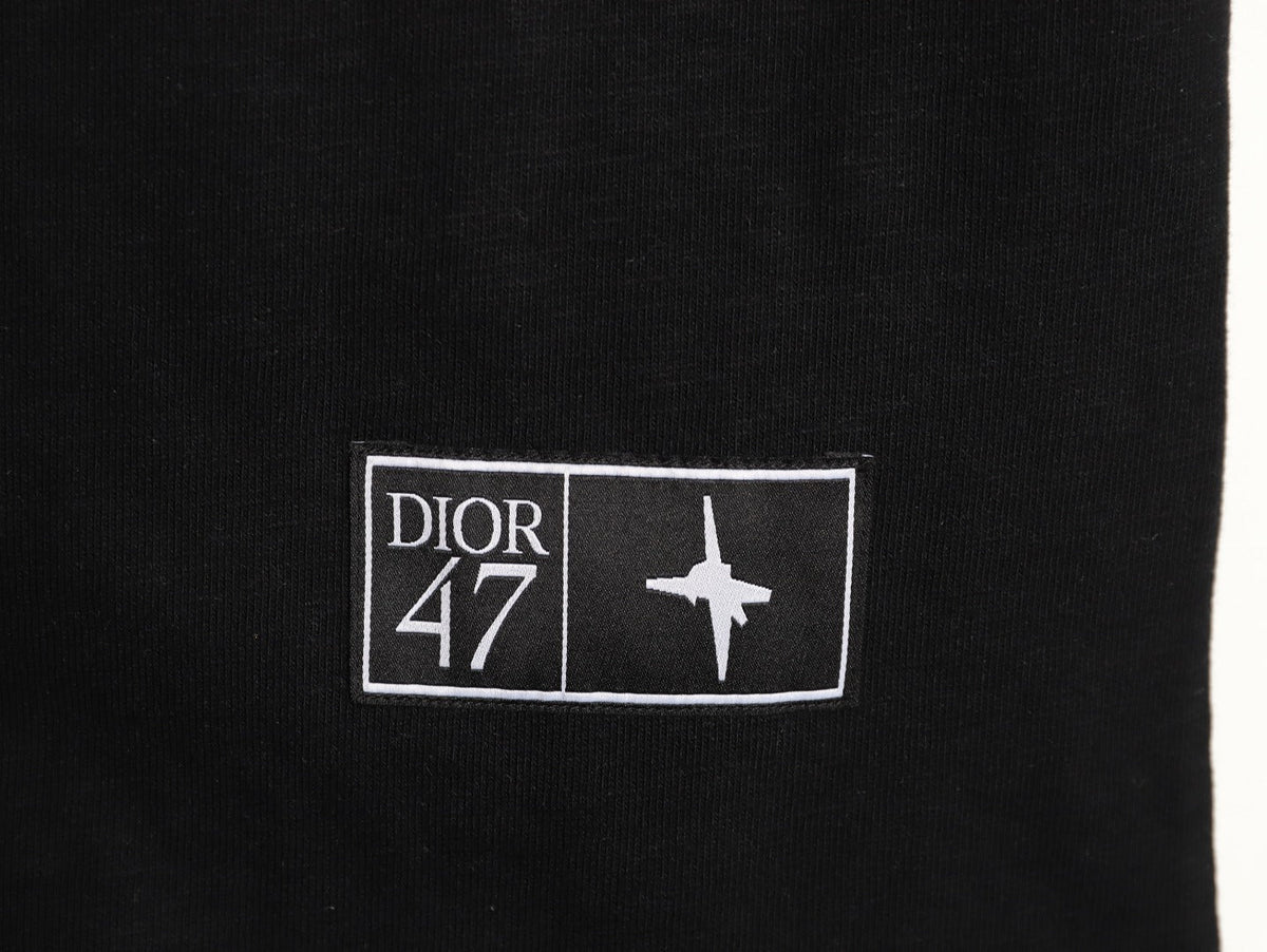 Dior 47 Gradient-Style Lettering Short-Sleeve T-Shirt - Black